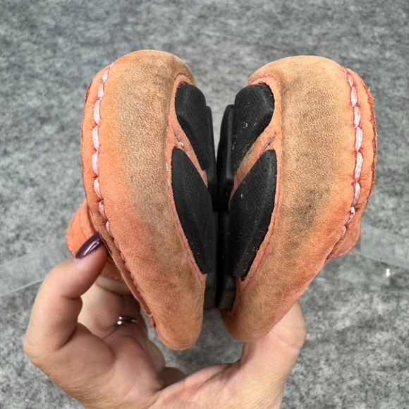 Mercanti Fiorentini Shoes Womens Size 6.5B Orange Suede Penny Loafers Driving - Picture 9 of 10